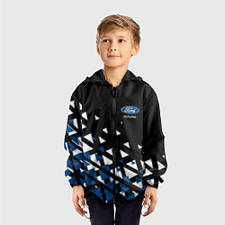Ветровка с капюшоном детская Ford треугольники, цвет: 3D-черный — фото 2
