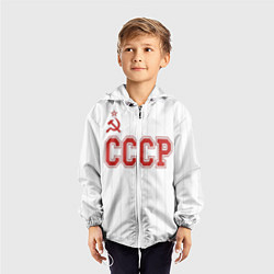 Ветровка с капюшоном детская СССР - Союз Советских Социалистических Республик, цвет: 3D-белый — фото 2