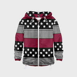 Детская ветровка Burgundy black striped pattern