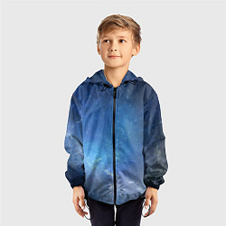 Ветровка с капюшоном детская Холодное космическое молчание, цвет: 3D-черный — фото 2