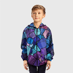 Ветровка с капюшоном детская Цветные кубы, цвет: 3D-черный — фото 2