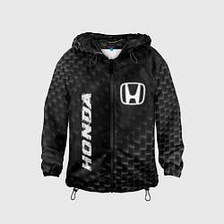 Ветровка с капюшоном детская Honda карбоновый фон, цвет: 3D-черный