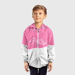 Ветровка с капюшоном детская Stray Kids pink and white, цвет: 3D-белый — фото 2