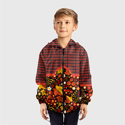 Ветровка с капюшоном детская Россия-Хохлома, цвет: 3D-черный — фото 2
