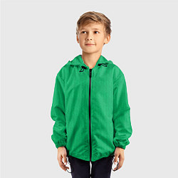 Ветровка с капюшоном детская Зеленый вязаный свитер, цвет: 3D-черный — фото 2
