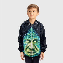 Ветровка с капюшоном детская Мудрое Новогоднее Дерево, цвет: 3D-белый — фото 2