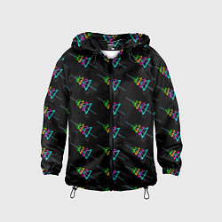 Ветровка с капюшоном детская Colored triangles, цвет: 3D-черный
