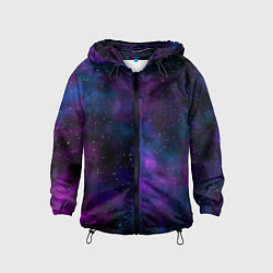 Ветровка с капюшоном детская Космос с галактиками, цвет: 3D-черный