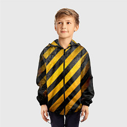 Ветровка с капюшоном детская Черно-желтая опасность, цвет: 3D-черный — фото 2
