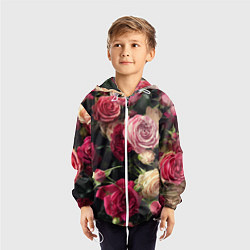 Ветровка с капюшоном детская Нежные кустовые розы, цвет: 3D-белый — фото 2