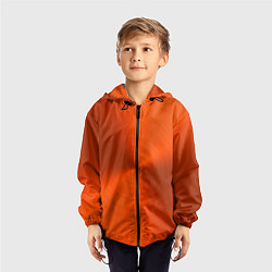 Ветровка с капюшоном детская Оранжевый волнообразный дисковый узор, цвет: 3D-черный — фото 2