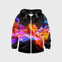 Ветровка с капюшоном детская Битвы огней волны, цвет: 3D-белый