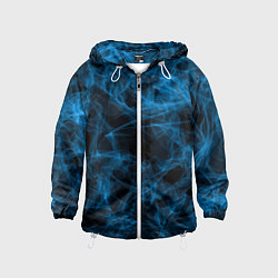 Ветровка с капюшоном детская Синий дым текстура, цвет: 3D-белый