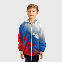 Ветровка с капюшоном детская Триколор градиент, цвет: 3D-белый — фото 2