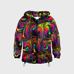 Ветровка с капюшоном детская Digital abstraction paint, цвет: 3D-черный