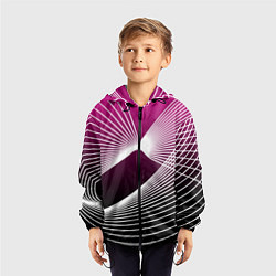 Ветровка с капюшоном детская Авангардная растровая композиция, цвет: 3D-черный — фото 2
