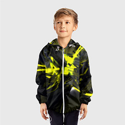 Ветровка с капюшоном детская Yellow gold abstraction, цвет: 3D-белый — фото 2