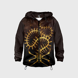 Ветровка с капюшоном детская Subnautica скелет морского чудовища, цвет: 3D-черный