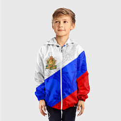 Ветровка с капюшоном детская Россия - пограничные войска, цвет: 3D-белый — фото 2