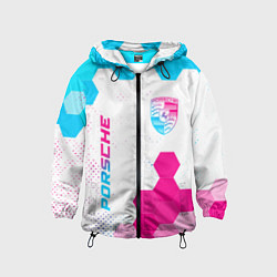 Детская ветровка Porsche neon gradient style: надпись, символ