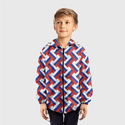Ветровка с капюшоном детская Россия - плетёнка, цвет: 3D-черный — фото 2