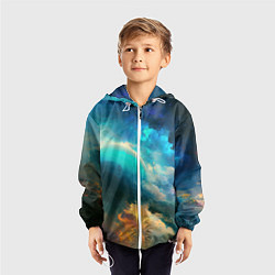 Ветровка с капюшоном детская Далекий космос, цвет: 3D-белый — фото 2