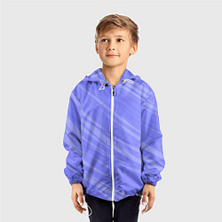 Ветровка с капюшоном детская Диагональные полосы сиреневый, цвет: 3D-белый — фото 2