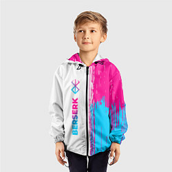Ветровка с капюшоном детская Berserk neon gradient style: по-вертикали, цвет: 3D-черный — фото 2