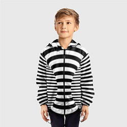 Ветровка с капюшоном детская Черно-белая иллюзия, цвет: 3D-черный — фото 2