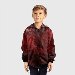 Ветровка с капюшоном детская Текстура красная кожа, цвет: 3D-черный — фото 2