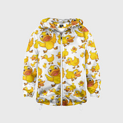 Ветровка с капюшоном детская Yellow ducklings, цвет: 3D-белый