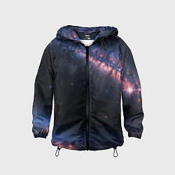 Ветровка с капюшоном детская Млечный путь в звездном небе, цвет: 3D-черный