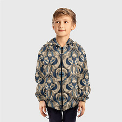 Ветровка с капюшоном детская Коричневый узор паттерн, цвет: 3D-черный — фото 2