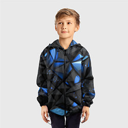Ветровка с капюшоном детская Blue black texture, цвет: 3D-черный — фото 2
