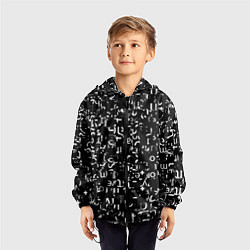 Ветровка с капюшоном детская Abstract secred code, цвет: 3D-черный — фото 2
