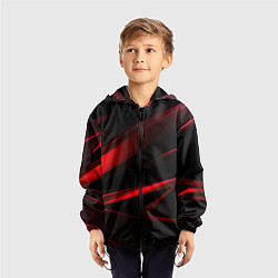 Ветровка с капюшоном детская Black and red, цвет: 3D-черный — фото 2