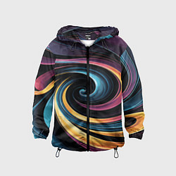 Ветровка с капюшоном детская Gradient vortex, цвет: 3D-черный