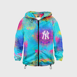 Ветровка с капюшоном детская New York Yankees - baseball team - logo, цвет: 3D-черный