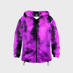 Ветровка с капюшоном детская Узор фиолетовая нежность, цвет: 3D-черный
