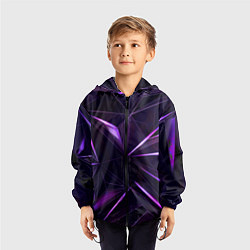 Ветровка с капюшоном детская Фиолетовый хрусталь, цвет: 3D-черный — фото 2