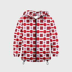 Детская ветровка Красные кирпичики и белые полосы