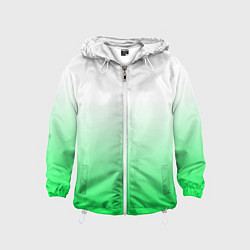 Детская ветровка Градиент бело-зелёный