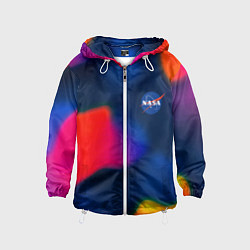 Ветровка с капюшоном детская Nasa gradient sportcolor, цвет: 3D-белый