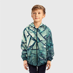 Ветровка с капюшоном детская Битое стекло текстура, цвет: 3D-черный — фото 2