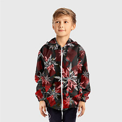 Ветровка с капюшоном детская Рождественские снежинки, цвет: 3D-белый — фото 2