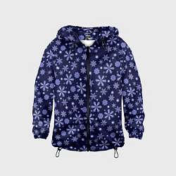 Детская ветровка Снежный новогодний паттерн сине-фиолетовый