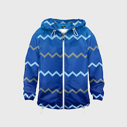 Ветровка с капюшоном детская Морские зигзаги, цвет: 3D-белый