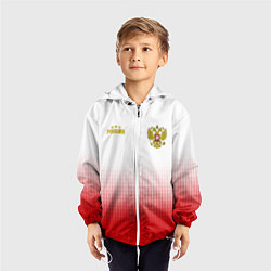 Ветровка с капюшоном детская Сборная России с точками, цвет: 3D-белый — фото 2