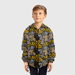 Ветровка с капюшоном детская Abstract pattern, цвет: 3D-черный — фото 2