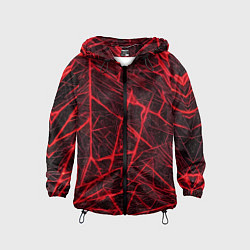 Детская ветровка Красная паутина на чёрном фоне